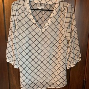 Black and white blouse